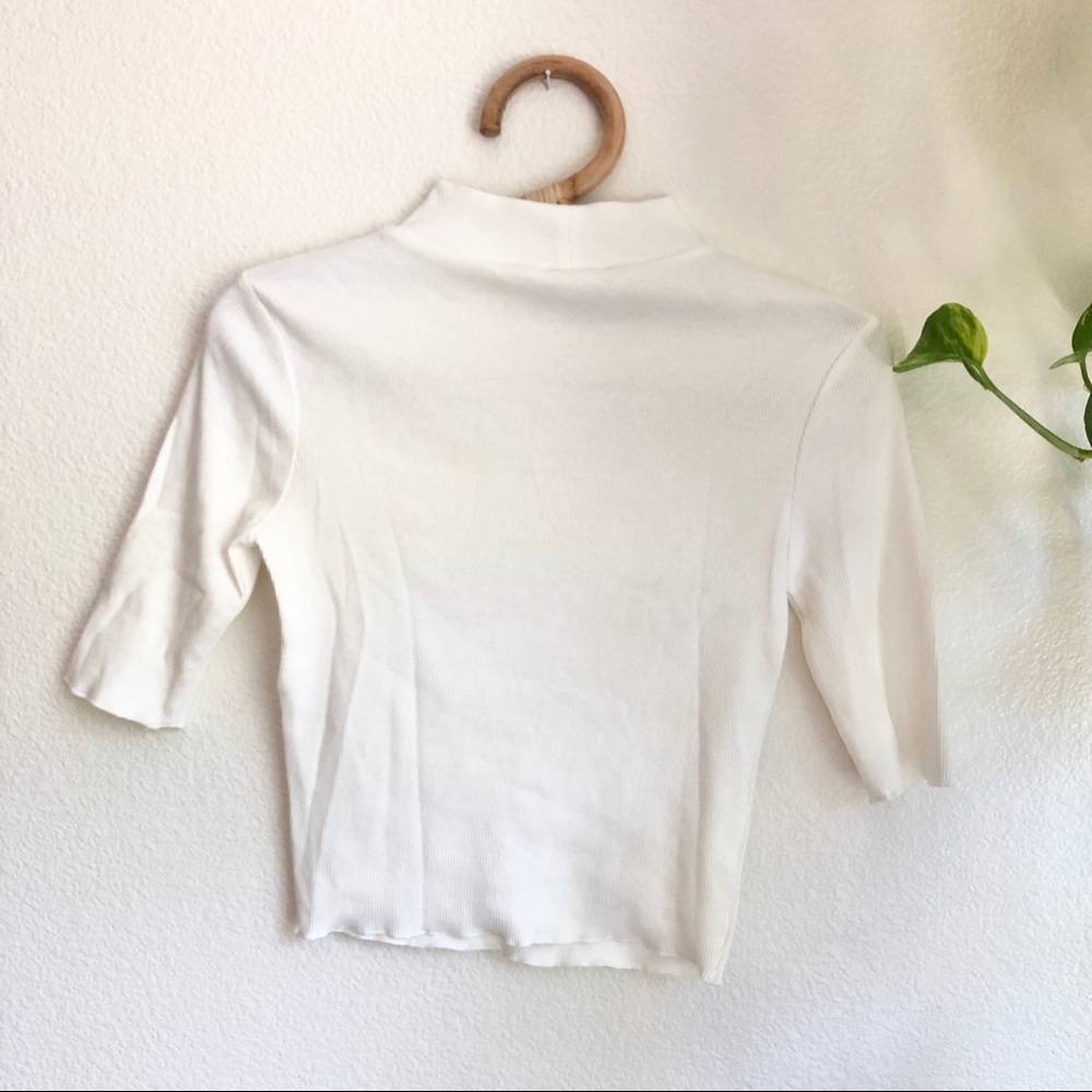 Zara Ribbed Mock Neck Top - Picture 4 of 5